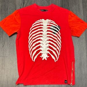 Hudson Jeans Red Skeleton Graphic Tee